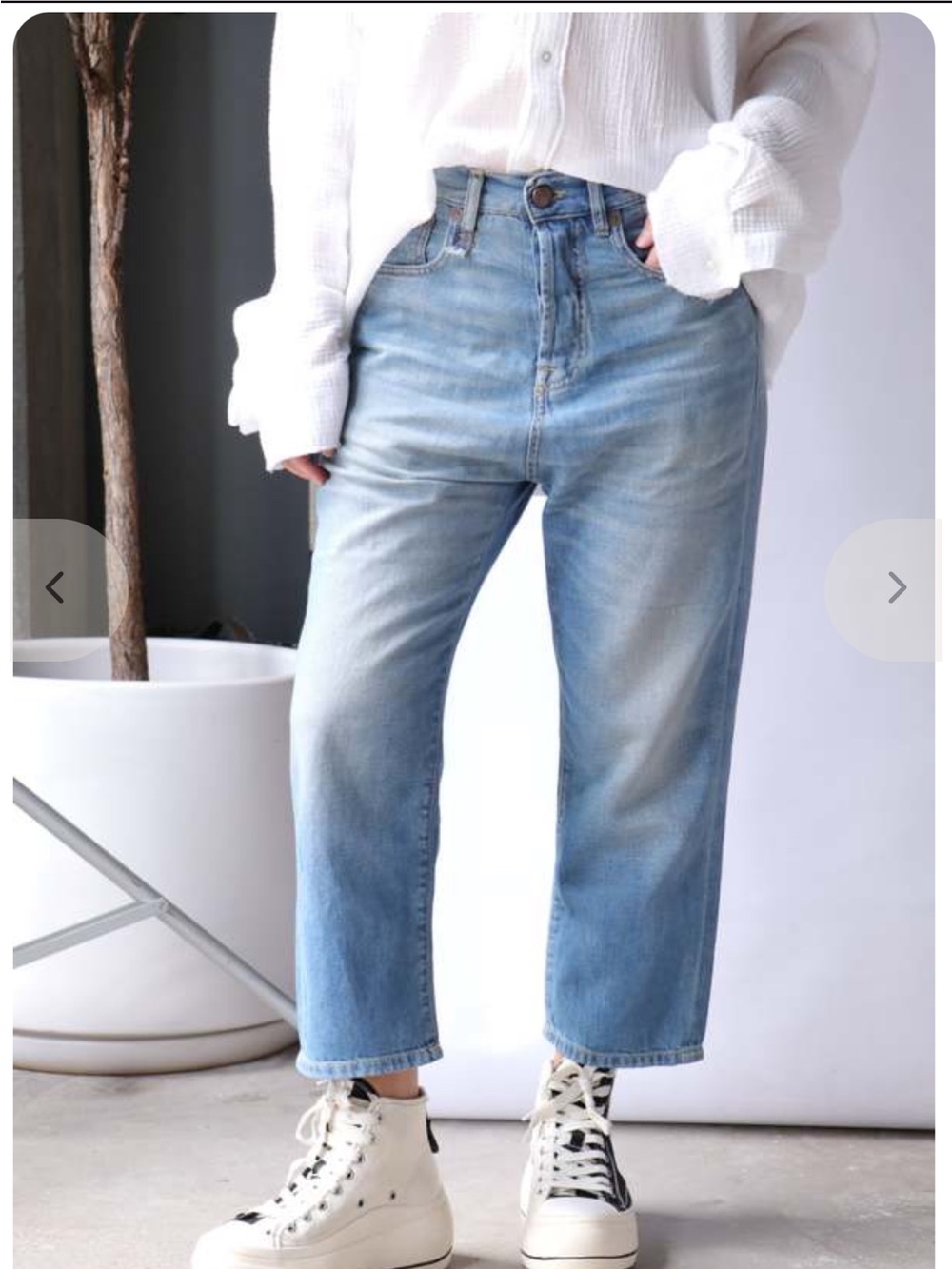 R13 Cliff Linen Indigo Tailored Drop